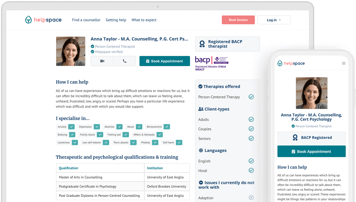helpspace therapist profile